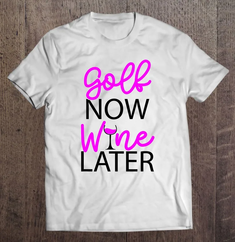 

Футболка мужская оверсайз с графическим рисунком, тенниска с надписью Golf Now Wine After, майка розового и черного цвета