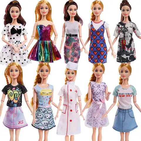 Милая модная одежда «сделай сам» для кукол Барби 30 см, аксессуары, наряд, костюм кролика для девочек, игрушки для детей, Повседневная Городск...