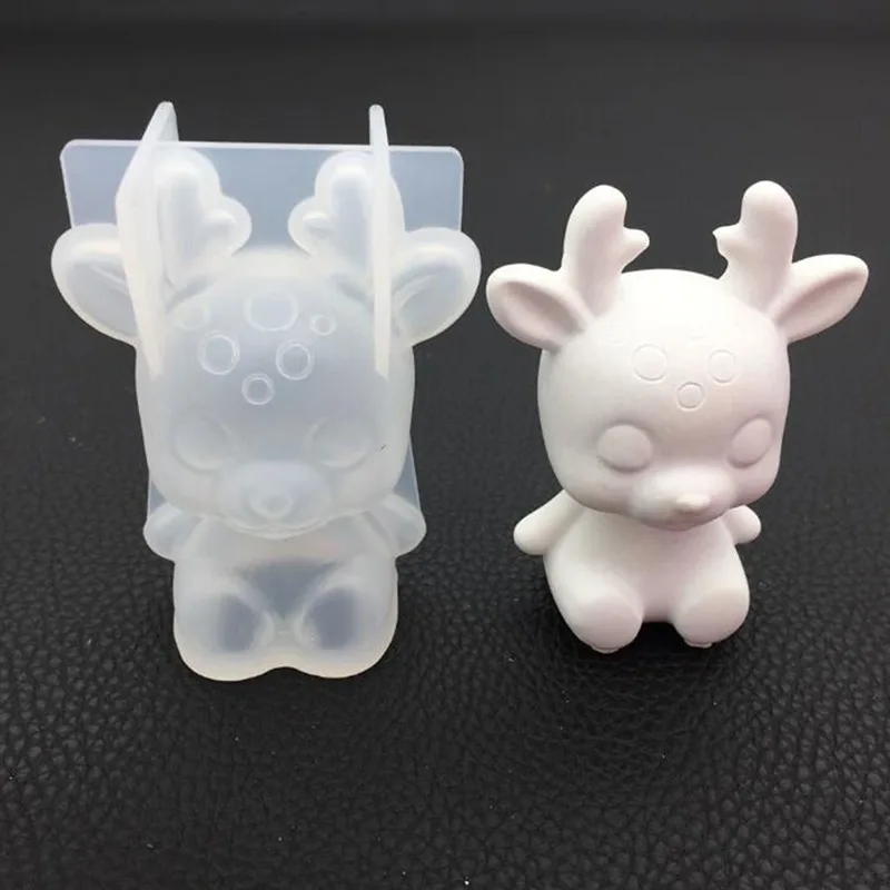 Силиконовая форма сделай сам 3D Сика олень для творческого рождественского мыла в
