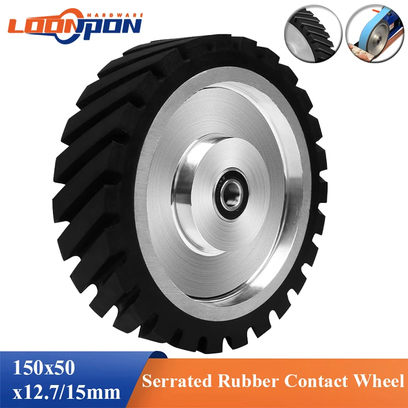 

Зубчатое резиновое Контактное колесо Loonpon 150 мм x 50 мм, ременная шлифовальная машина, ремень, полировальное колесо, контактное резиновое колесо