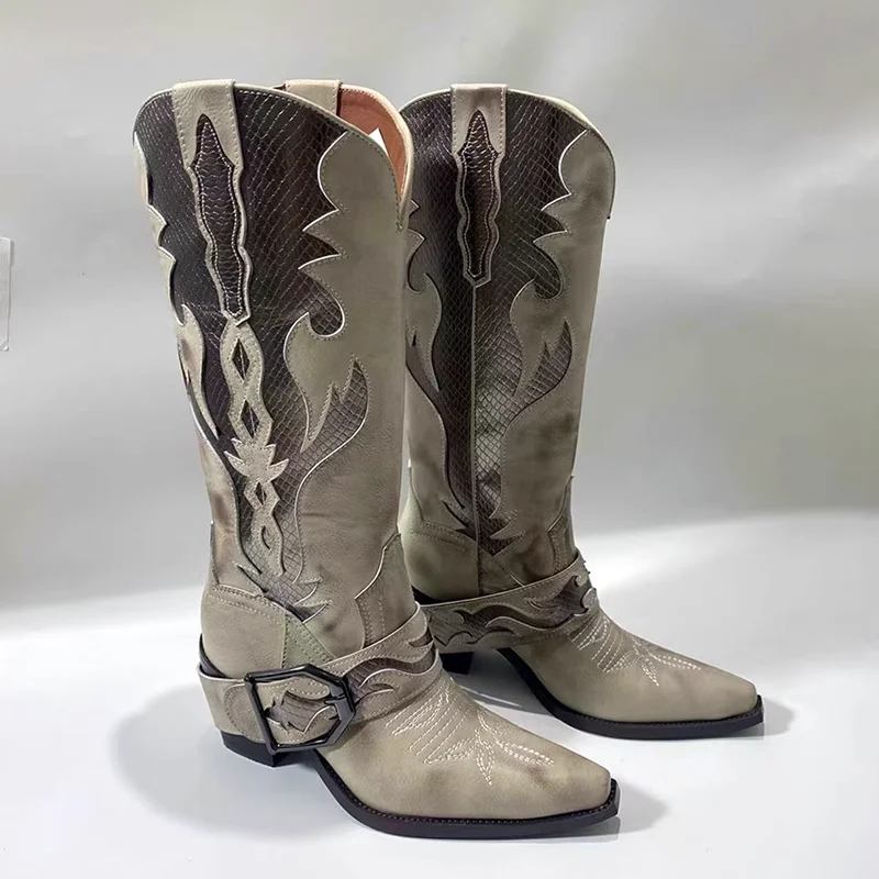 

Модные ботинки со змеиным рисунком, высокие ботинки на высоком каблуке с вышивкой и острым носком, разноцветные ботинки с рисунком граффити, женская зимняя обувь