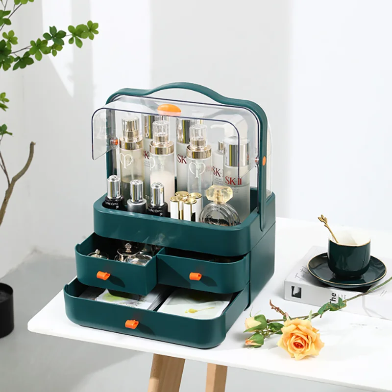 

Organizer Makeup Storage Box Drawer Desktop Cosmetic Storage Box Skin Care Storage Box Dustproof Transparent Storage Boxes&Rack
