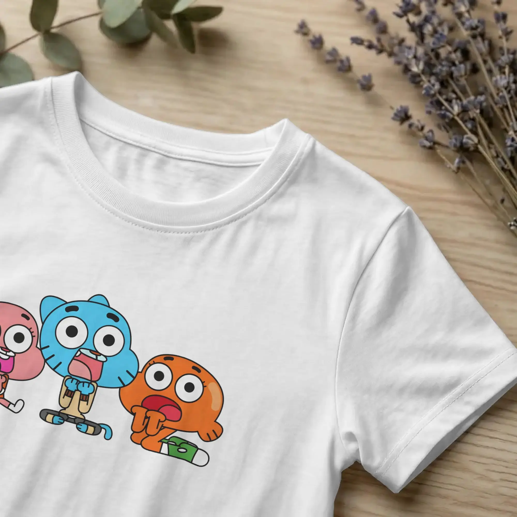 Фото Футболка Gumballs Darwin Anais для мужчин и женщин, забавная хлопковая футболка с круглым вырезом и короткими рукавами, футболки с короткими рукавами, идея подарка, топы №3