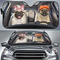 french bulldog safe driver auto sun shade car accessories windshield sunshade custom animal pattern sunshade