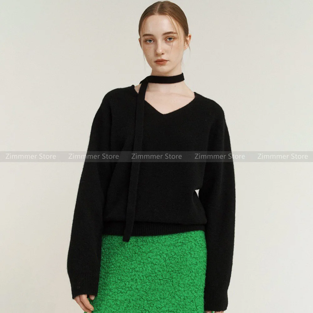 

Женский джемпер с V-образным вырезом, Осень-зима