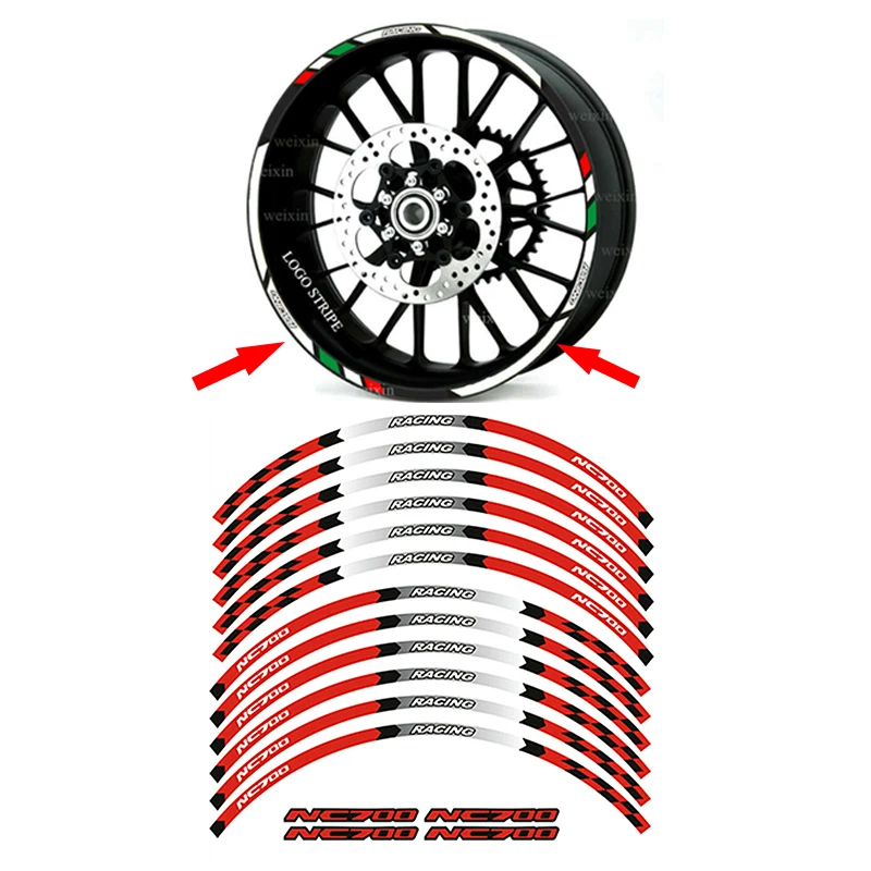 

17" Motorcycle Accessories WHEEL STICKERS FOR HONDA NC 700 700S/X/XD/XDH 2012-2020