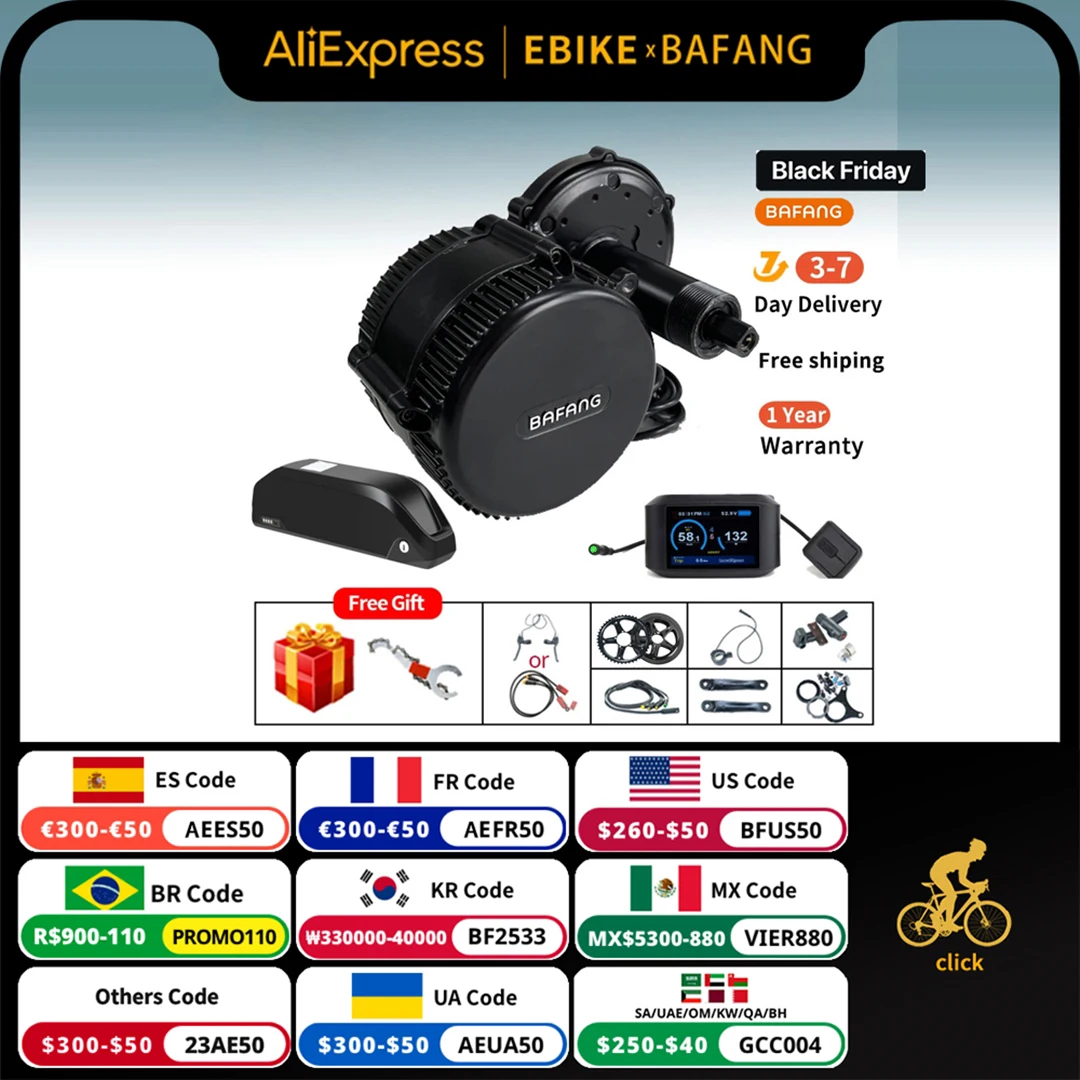 Bafang 750 Вт 48 В BBS02B BBS02 Средний приводной двигатель для электровелосипеда с мощным литиевым аккумулятором 52 в 20 Ач