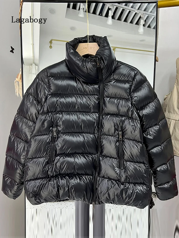 2022 Women Winter Puffer Jacket 90% White Duck Down Loose Warm Coat Female Thick Outwear Casual Short Waterproof Parka