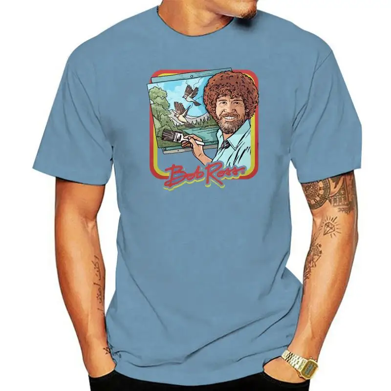 

Bob Ross Retro Painting Tshirt 100% Authentic Graphic T Shirt Men Women For Men Women TEE Shirt Fashion Classic Style