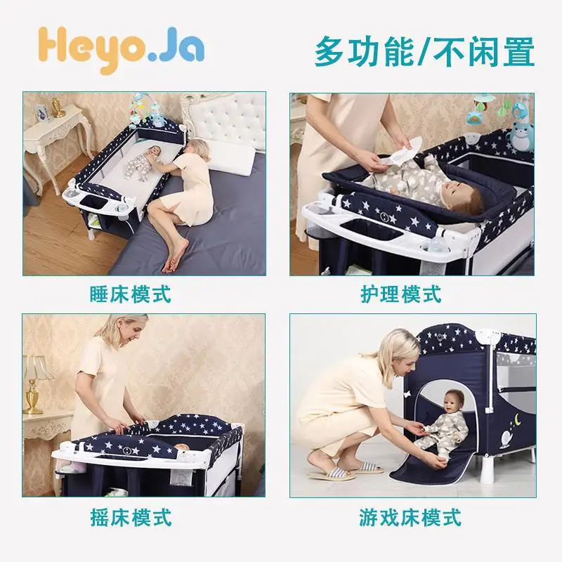 

Crib portable foldable splicing large bed removable cradle bed newborn multifunctional baby bed beds children's bed