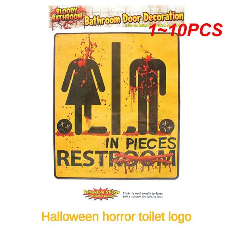 

1~10PCS Halloween Bloody Sticker For Bathroom Toilet Stickers Halloween Fright Night Horror Mural Adhesive Party Decoration Wall