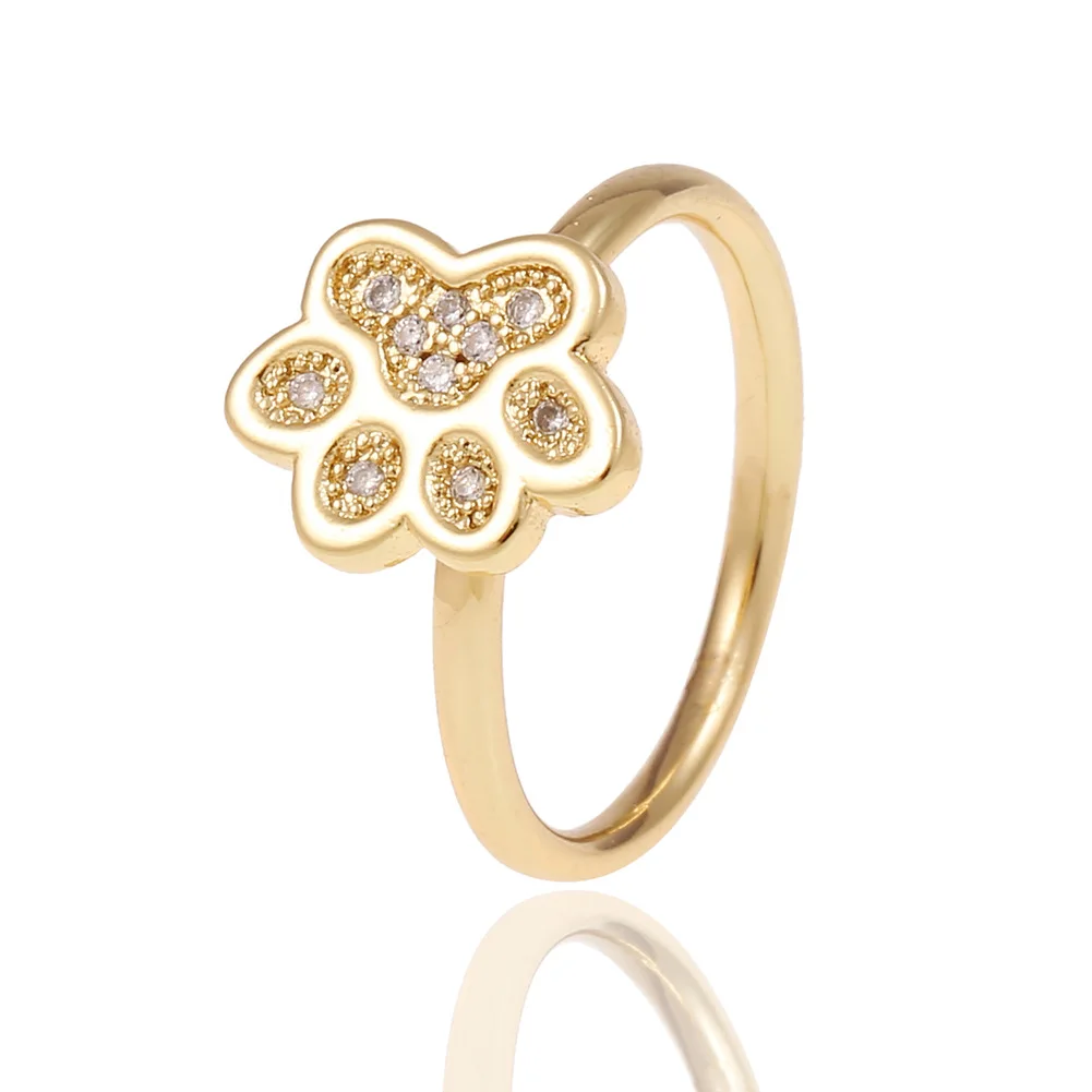 

New Lucky Personality Women's Jewelry 360° Rotatable Ring Cute Bear Claw Design Ring Small Fresh Party End Day Gift