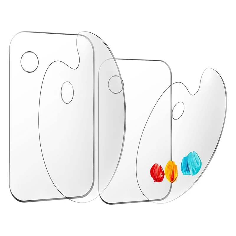 

4PCS Paint Pallet Clear Premium Acrylic Paint Palette, Easy Clean Transparent Non-Stick Upgrade Paint Tray Palette