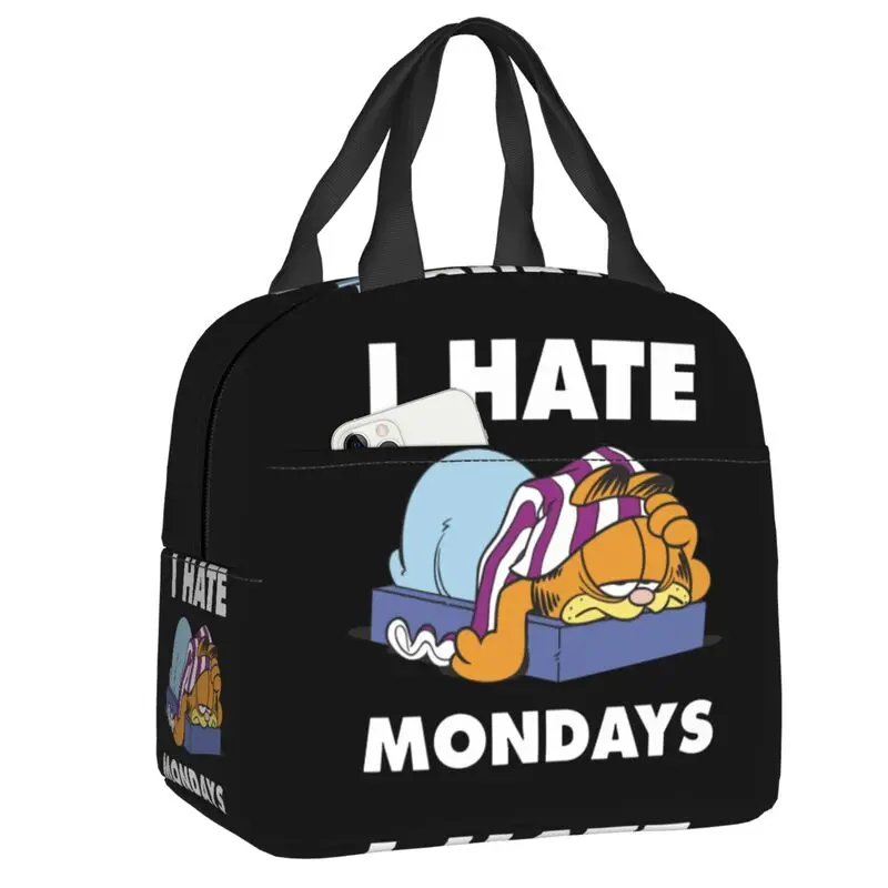

Garfields Portable Lunch Boxes Women Waterproof I hate Monday Thermal Cooler Food Insulated Lunch Bag Kids School Children