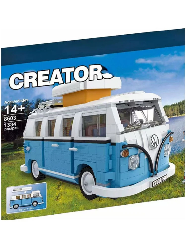 

1354PCS Creator VW Volkswagen T1 Camper Bricks Van Car Bluding Blocks Compatible Technic Ideas Bus 10220 DIY Toys Christmas Gift