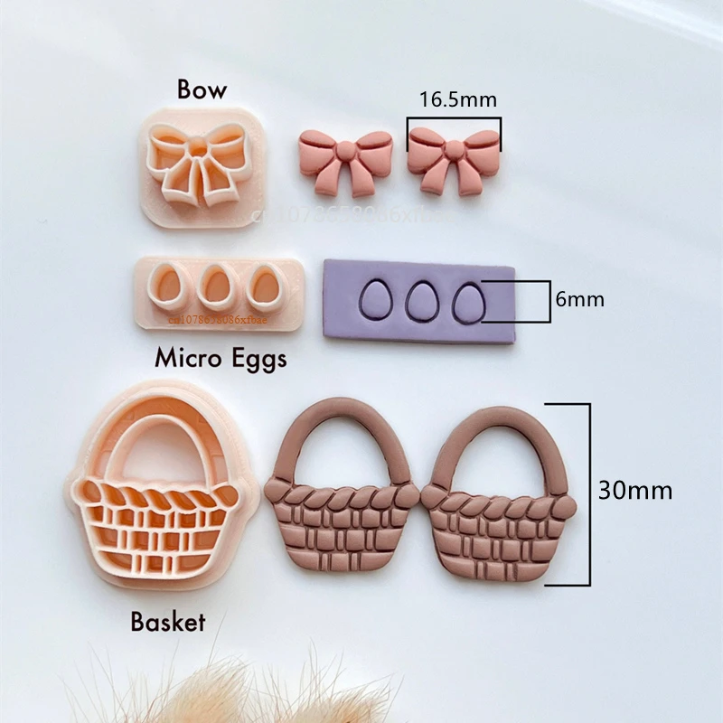 Корзина MICRO, банты для яиц, крестообразные фрезы для полимерной глины, пасхальный овечий кролик, мягкая керамика, резка глины для серег, ювелирных изделий, подвесок, инструментов (art.: 3920ccd784242) - 3920ccd784242
