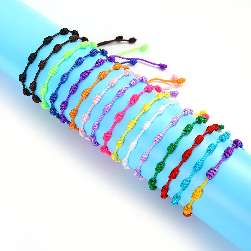 

Handmade 7 Knots Cross Red String Bracelets For Protection Lucky Amulet Success Friendship Colorful Braid Rope Wristband Jewelry