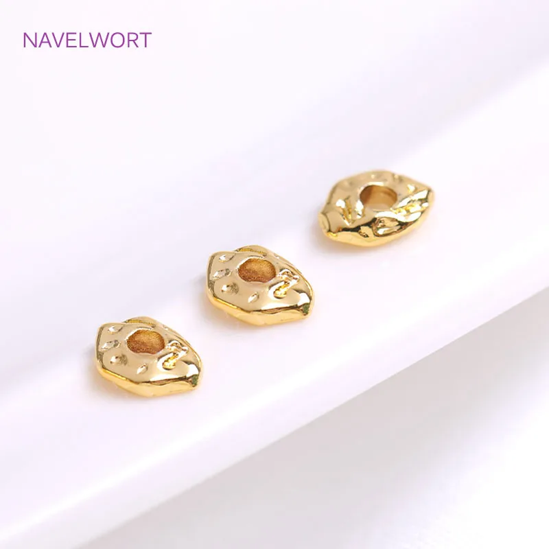 

7mm*5mm Brass Asymmetrical Beads 18K Gold Plating Irregular Spacer Beads For Bracelet Necklace Making Findings Wholesale