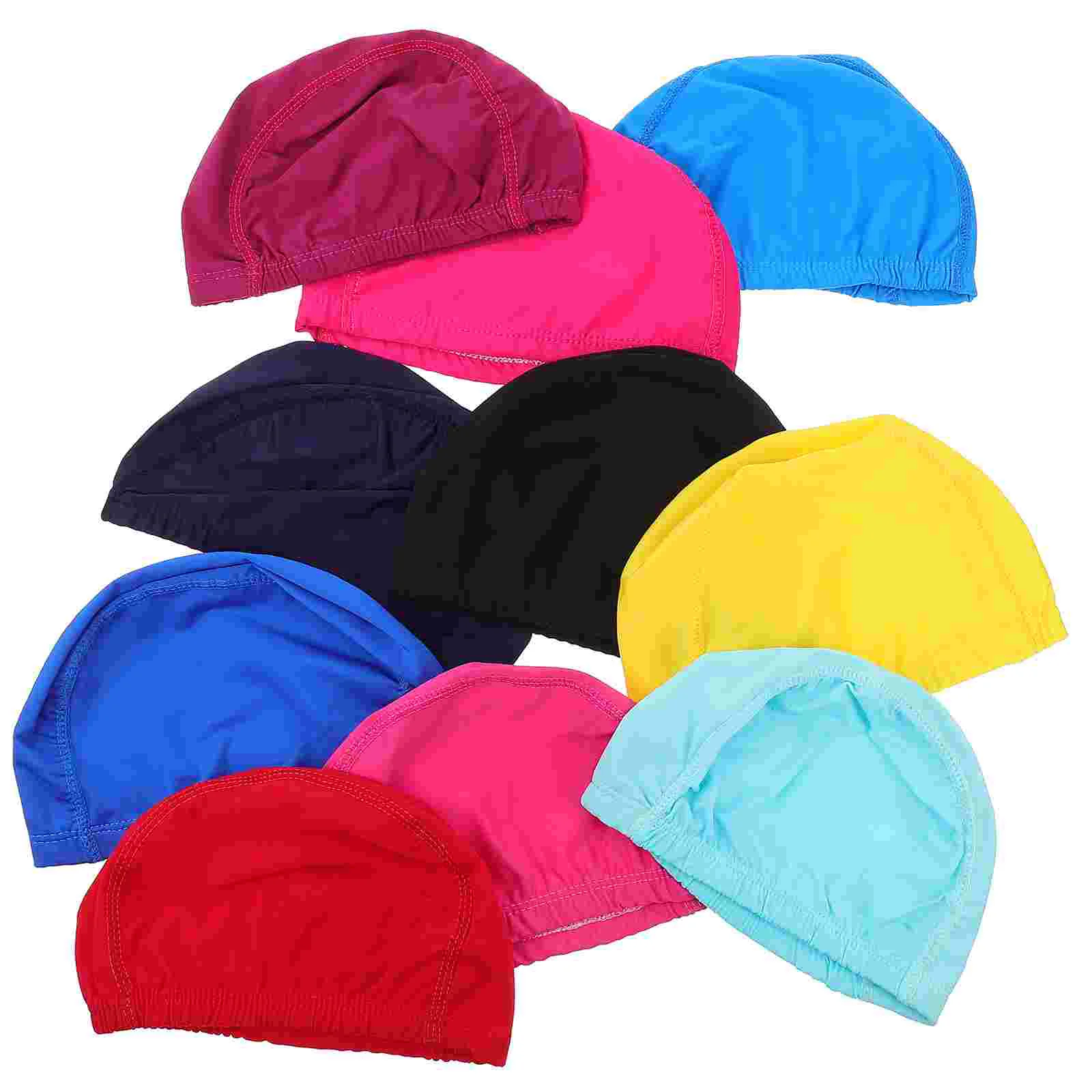 

10Pcs Elastic Swimming Hat Swimming Caps Breathable Swim Long Hair Ear Protection for Girl Adults Swimming Tool