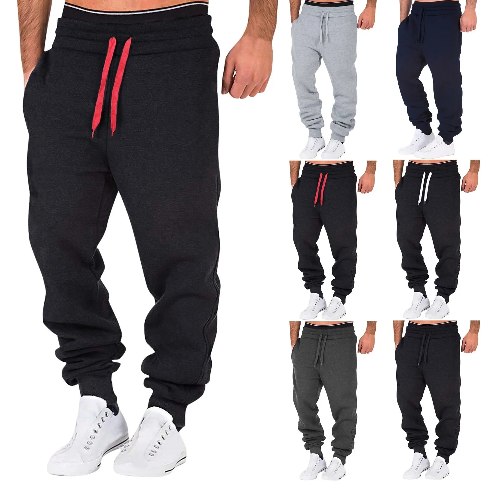 

Men Loose Sport Running Sweatpants Winter Warm Fleece Fitness Training Pants Men Straight Trousers Tracksuit Jogging Sportswear