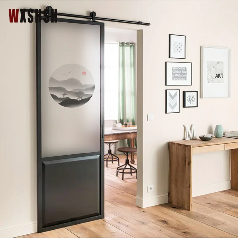 3D витражная наклейка на окно Электростатическая китайская чернильная живопись