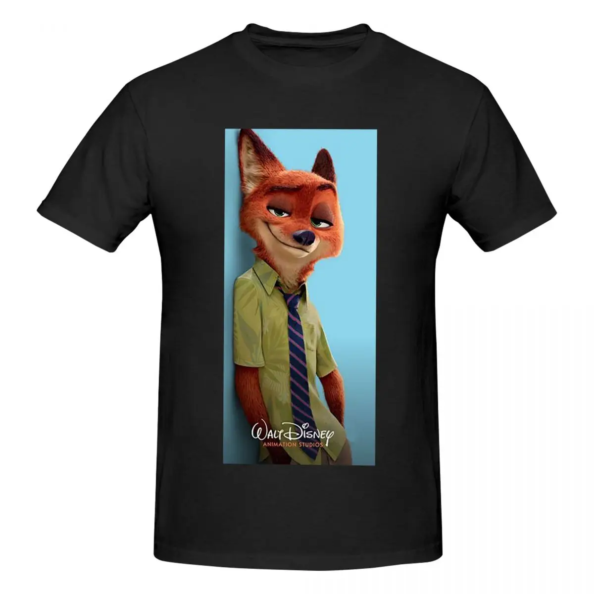 Мужская футболка Zootopia Disney хлопковые футболки большого размера мужская летняя