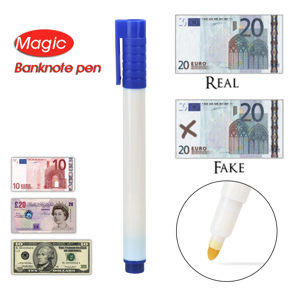 1Pc/2Pcs/3Pcs Pen Shaped Water-based Money Bill Checker Portable Counterfeit Detector Marker Fake Bank Notes Tester Pen