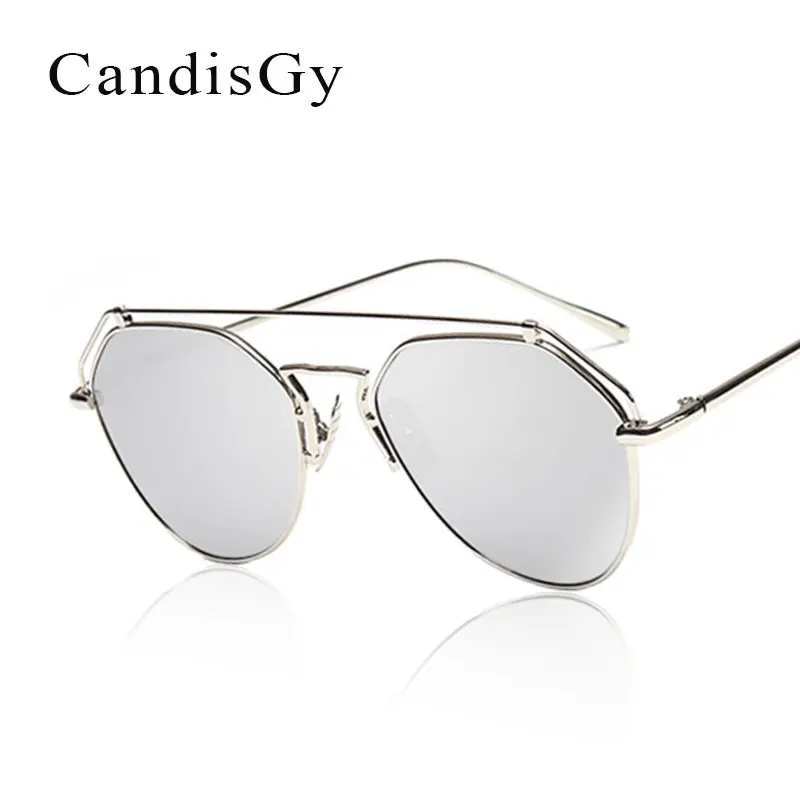 

Pilot Flat Top Women Mirror Sunglasses Men Fashion Brand Designer Lady Sun Glasses Female Big Size