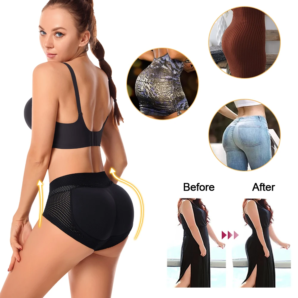NINGMI Butt Lifter Panties Body Shaper Push Up Panties Hip Shapewear Seamless Fake Booty Hip Pad Panties Hip Enhancer