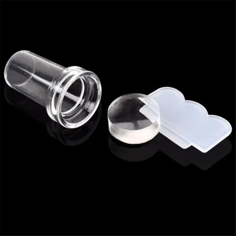 

Transparent Nail Stamper with Scraper 2pcs Jelly Silicone Stamp for French Nails Manicuring Kits Nail Art Stamping Tool Set