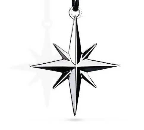 

Автомобильный орнамент, металлический компас, направляющая, звезда Ins Lover, зеркало заднего вида, подвесной кулон, креативное украшение из цинкового сплава, санскритская цепочка