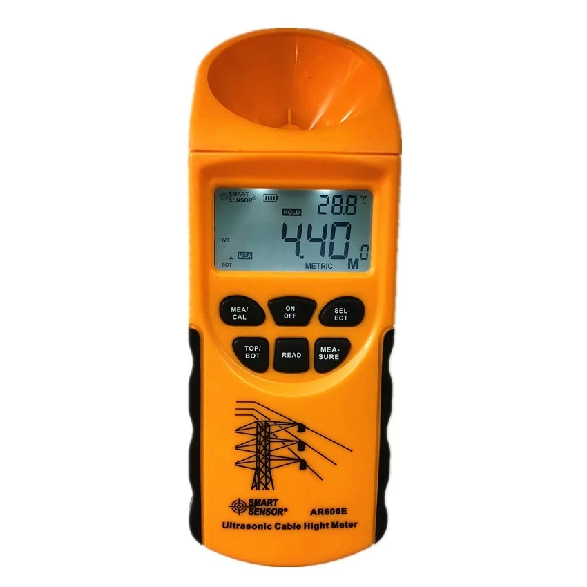

Ultrasonic Cable Height Meter 6 Cables Measurement LCD display Measuring Range( Height 3-23m ,Plane 3-15m) Smart Sensor AR600E