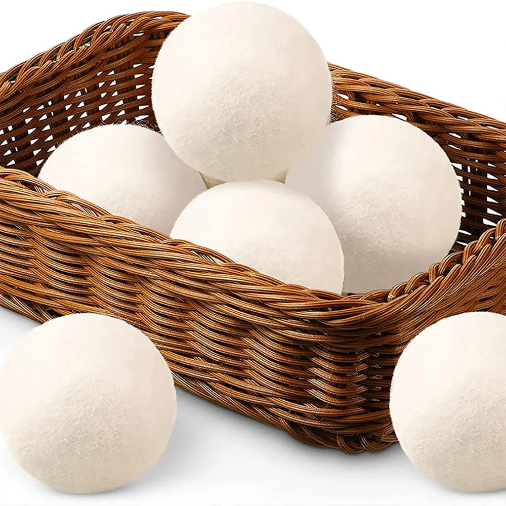 

6PCS Reusable Wool Dryer Balls Softener Laundry Home Washing Fleece Dry Kit Washing Machine Accessories