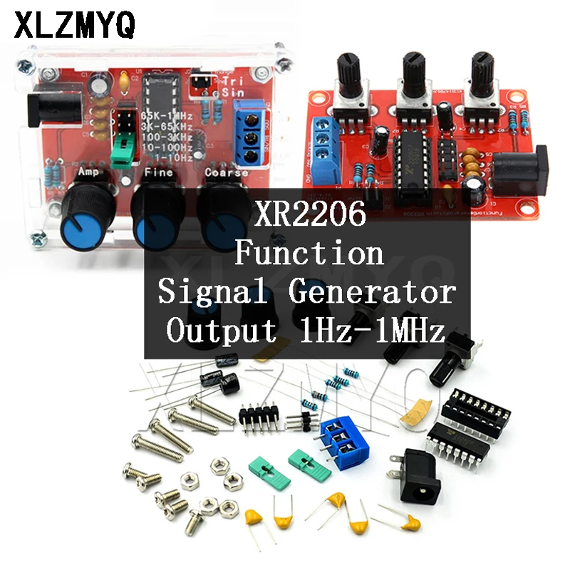 

Генератор сигналов XR2206, комплект «сделай сам», синусоидальный/треугольный/квадратный выход, генератор сигналов 1 Гц-1 МГц, регулируемая ампл...