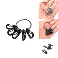 5pcs alloy mini carabiner black silver color hanging buckle spring snap for diy keychain accessories handmade jewelry supplies