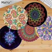 maiya mandala flower animation round office student gaming thickened writing pad non slip cushion mouse pad desktop mat