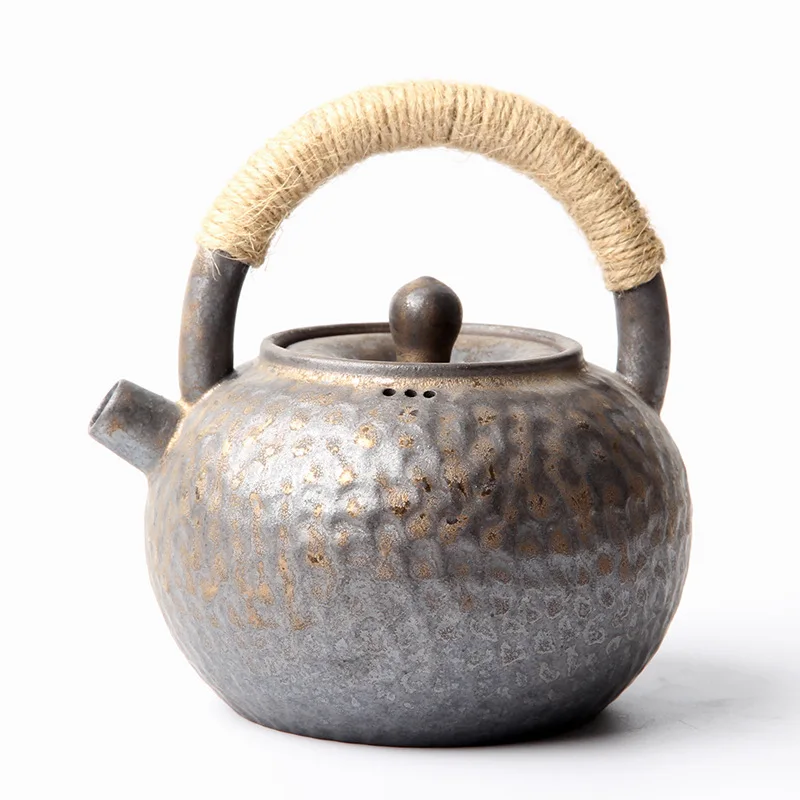 

Винтажный глазурованный керамический чайник с ржавчиной, приблизительная керамика, чайный набор, чайники, заварник, глиняный чайник, посуда для кофе