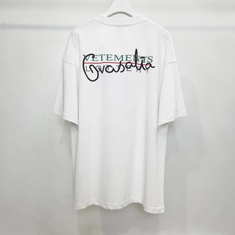 

Good Luck Letter Graffiti Print VETEMENTS Short Sleeves Pure Cotton Casual 1:1 High Quality Oversized T-shirts