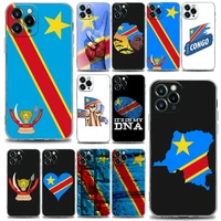congo democratic republic flag phone case for iphone 11 12 13 pro max xr xs x 8 7 se 2020 plus shockproof clear soft cover shell