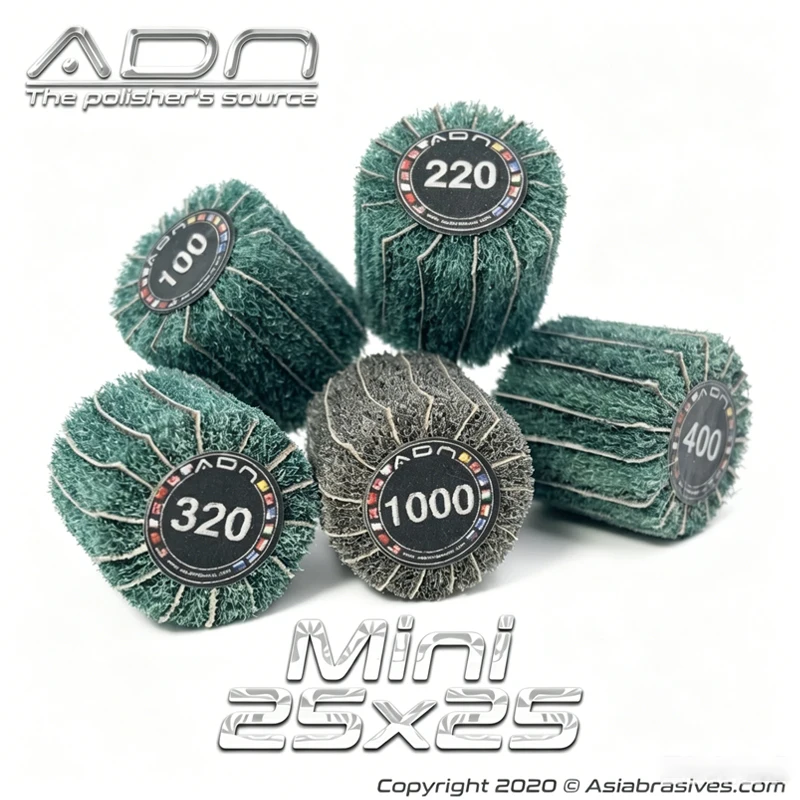 Фото Абразивный круг ADN Mini 25x25 мм, зернистость 180-800, из оксида алюминия, фибровая шлифовальная щетка, матовая сатиновая отделка, для полировки ювелирных изделий №1