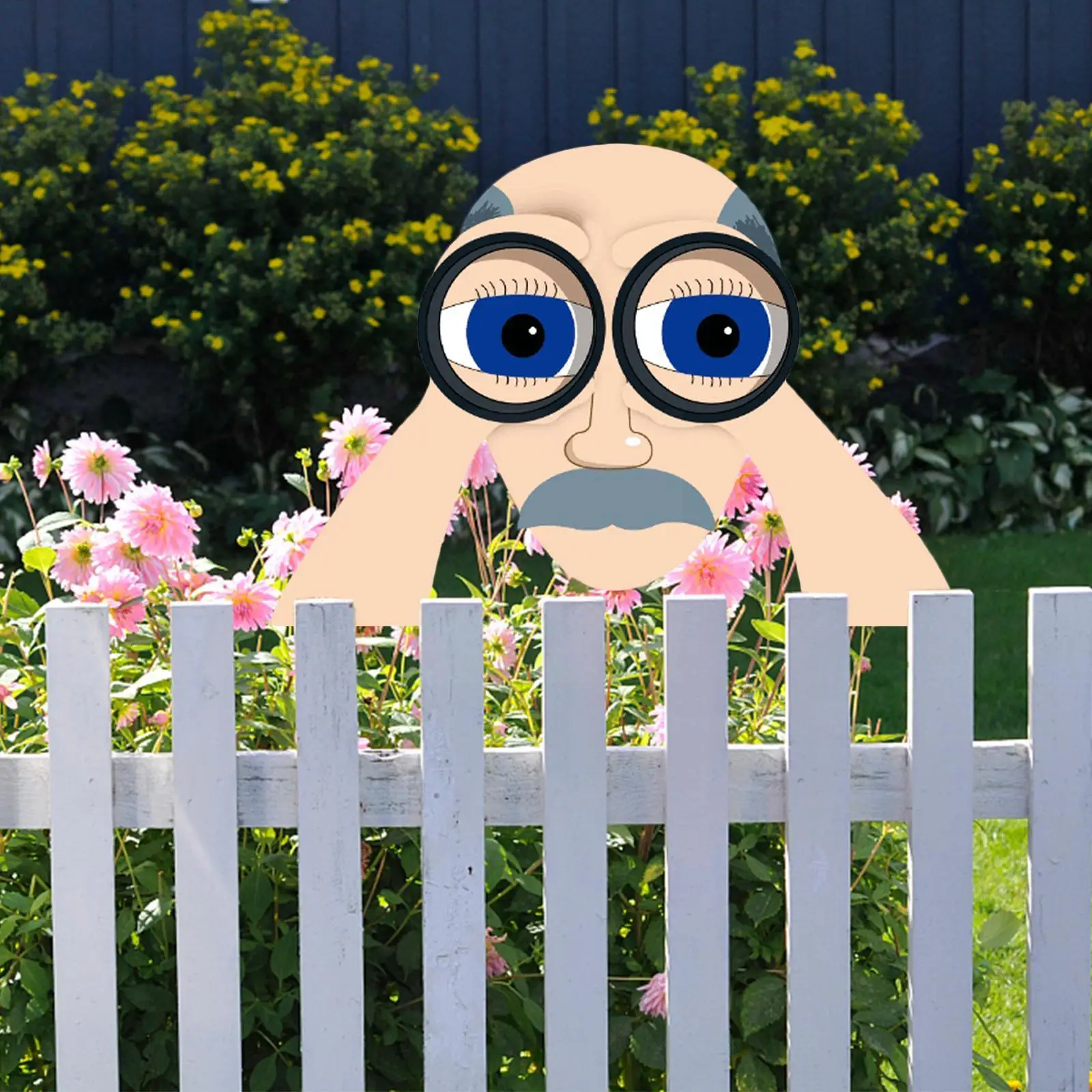 

Door Cute Elderly Decoration Binocular Spying Fence Neighbor Nosy Couple Garden Peeker Character On Art Railing Avatar Put A4u6