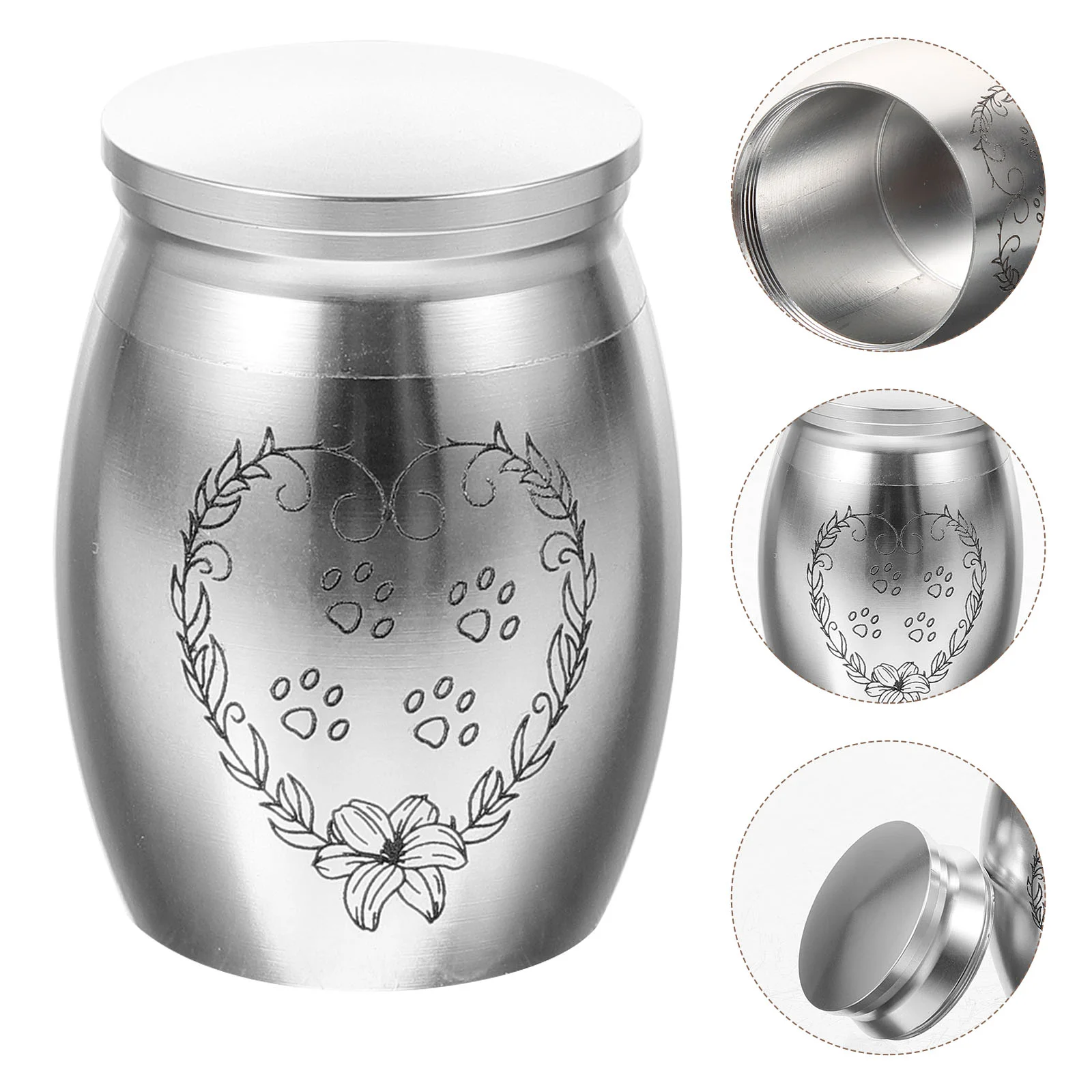 

Alloy Pet Urn Cinerary Casket Memorial Cremated Box Small Cat Ashes Keepsake Container