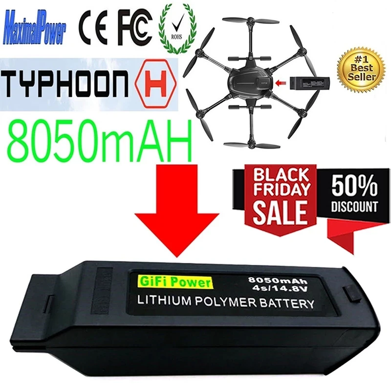 

SALE 8050mAh 14.8v Lipo Battery for Yuneec Typhoon H Drone RC Hexacopter NEW