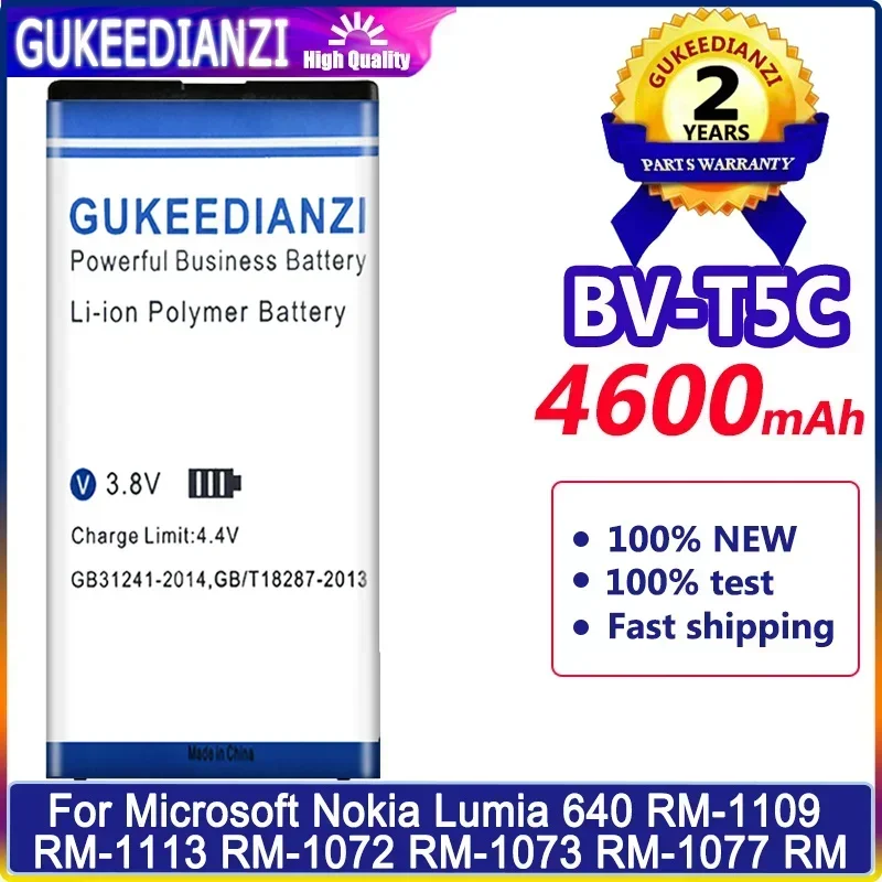 GUKEEDIANZI аккумулятор 4600 мАч BV-T5C для Microsoft Nokia Lumia 640 RM-1109 RM-1113 RM-1072 RM-1073 RM-1077 RM BV T5C Lumia640