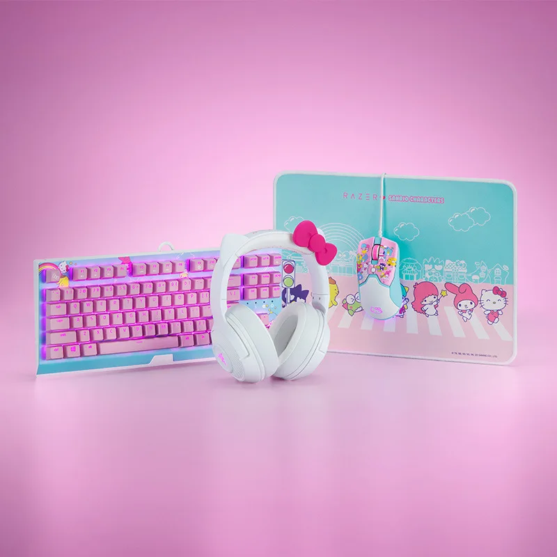 

Игровая мышь Razer Sanrio Hello Kitty, механическая клавиатура, комплект гарнитуры