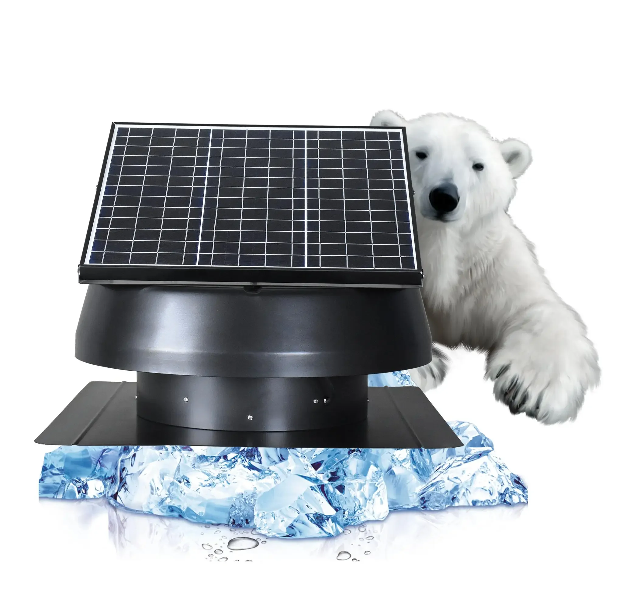 

wholesale solar panel powered roof vent exhaust fan industrial IP68 ac dc attic ventilation shed fan with brushless dc motor