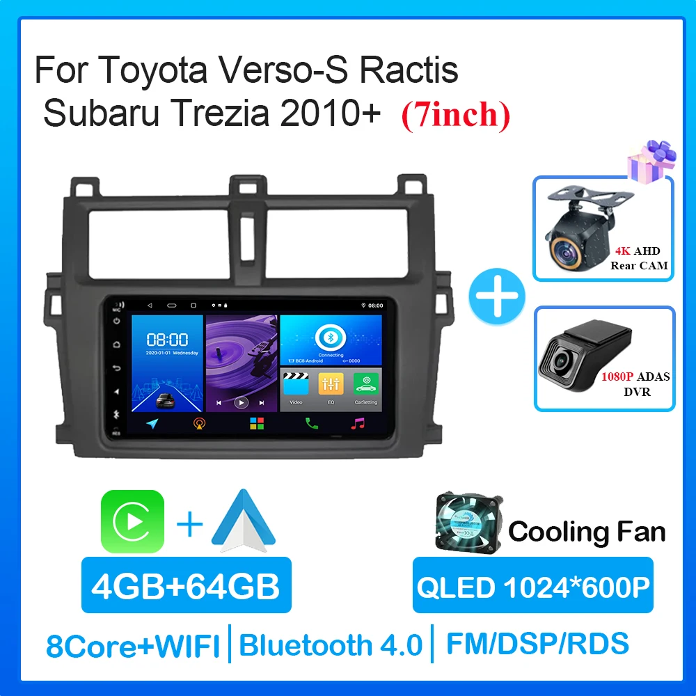 

Автомагнитола, мультимедийный видеоплеер для Toyota Verso-S Ractis Subaru Trezia, Android, автонавигация, GPS, стерео головное устройство