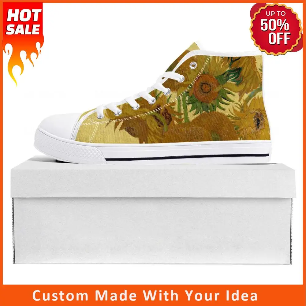 

Кроссовки мужские/женские с масляным рисунком, подсолнухи