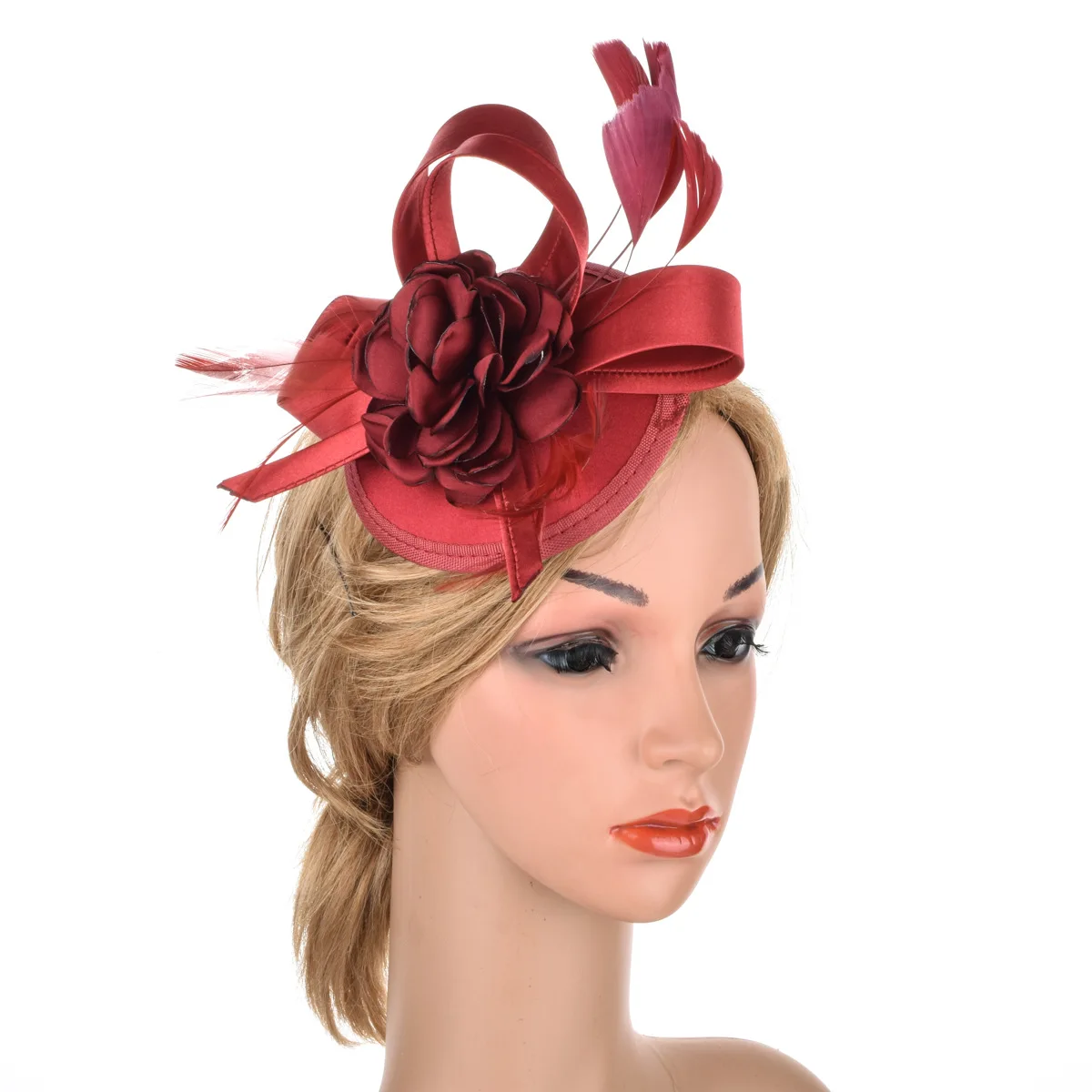 

Fashionable lady Hat Flower Feather banquet hat