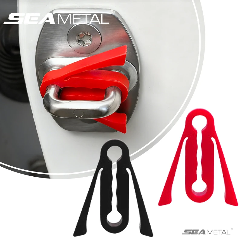 SEAMETAL 4pcs Car Door Lock Shock Pad Silicone Auto Door Lock Protection Cover Force Release Arm Design for Car Truck Door Latch